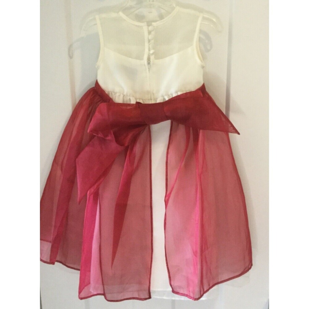 David's Bridal Formal Flower Girl Dress~Wedding~Red/White~Little Girl's size 2T - Picture 2 of 3